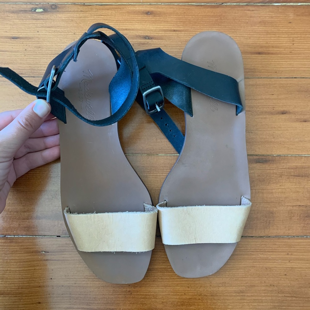 Madewell leather Veronique sandal in color block